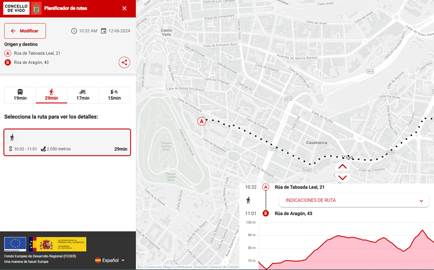 planificador rutas vigo nexus geographics